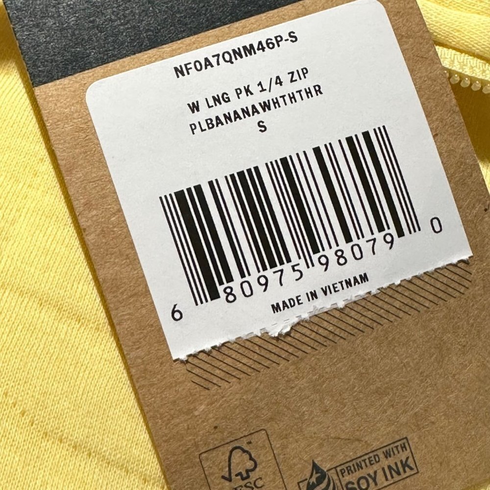 The North Face Longs Peak Quilted 1/4 Zip Jacket Size S Pale Banana White - Picture 11 of 11